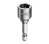 KWB Douille 102712 – 12 mm 6 pans – 1 pièce – tige hexagonale 1/4'' (E6.3) acier