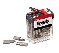kwb PH2 Boîte distributrice d'embouts - Jeu de 25 embouts avec embouts de vissage PH2, longueur 25 mm, forme C 44626 et diamètre 1/4" avec tige hexagonale