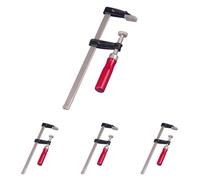 KWB Pince-étau en bois avec rail métallique stable, largeur de serrage 200 mm, profondeur de serrage 50 mm, mâchoires en zinc moulé sous pression (Lot de 4)