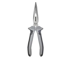 kwb Profi pince à bec plat/pince à bec plat 200 mm 382620, selon DIN ISO 5745, forme courbée à 45°, arêtes de coupe trempées par induction