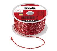kwb Rouge Cordon de maçon 50 mètres, 1,2 mm, M x 1, 2 mm | Cordeau d’alignement en nylon | résistant à la déchirure | charge admissible 22 daN | fil à plomb | cordeau de pavage