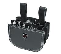 kwb sac à clous en cuir avec deux compartiments et boucle de ceinture à accrocher en noir