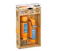 kwb Sangle d'arrimage 5 m x 25 mm, en sangle polyester résistante, avec plaquette de contrôle et cliquet métallique galvanisé, sans crochet, testé TÜV/GS