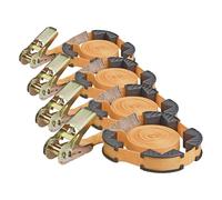 kwb Sangle de Serrage avec cliquet et mâchoires de Protection, 5 m x 25 mm, polypropylène (PP), résistante, testée TÜV/GS, optimale pour Le Serrage Lors du Collage (Lot de 4)