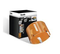 kwb Scie cloche Ø 105 mm avec dents brasées à haute température, affûtées au diamant, évacuation rapide des copeaux, foret de centrage de 6 mm pour une utilisation universelle