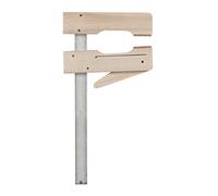 kwb Serre-joint en bois 200x110 avec surfaces en liège, largeur de serrage 200 mm, profondeur de serrage 110 mm, finition sans points de pression, serre-joint à serrage rapide pour maintenir