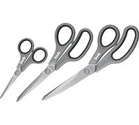 kwb Set de ciseaux en acier inoxydable, 3 pièces, diverses longueurs (135, 210, 245 mm), multiples possibilités d'utilisation, noir