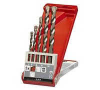 kwb 38500 acier à métaux Jeu de forets spiralés pour pierre 5 pièces 4 mm, 5 mm, 6 mm, 8 mm, 10 mm Longueur totale 160 mm tige