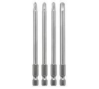 kwb Tri-Wing Bit-Set - 4 pces 1, 2, 3, 4 100 mm chacune, extra long 1/4 pouce selon ISO 1173 E 6.3