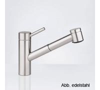 KWC Inox Mitigeur de cuisine pivotant, avec douchette extractible, 10.271.033.736FL,