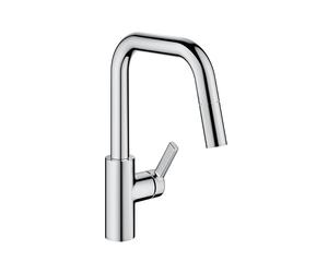 KWC Luna-E Mitigeur de cuisine pivotant, avec douchette extractible, 10.441.004.000FL,