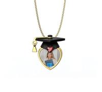 KWCLTH Cadeau de fin d'études personnalisé pour ami(e) Casquette de fin d'études Collier de pierres de naissance personnalisé avec photo Lycée Personnalisé Collège Texte Bijoux pour femmes