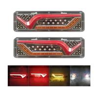 Kwedfgo 2 X Feux Arrière De Remorque LED 12V 24V 30cm Feu Arrière Rectangulaire De Caravane Feux De Semi-remorque Feu Arrière De Camion Feux Arrière(24V)