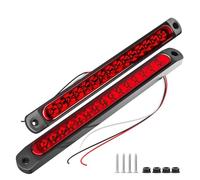 Kwedfgo Barre Feu Arrière Remorque Camion 10 Pouces LED D'arrêt/clignotant/recul/feu Stop Pour Wrangler Pour Golf Pour Chariot Tout-terrain Camion RV UTV ATV Feux Arrière(Rouge)