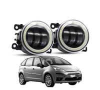 Kwedfgo Lot De 2 Feux Antibrouillard Angel Eye 30 W À LED DRL H11 12 V Pour Citroen C4 Pour Picasso Pour Grand Pour Picasso 2006-2020 Phare De Travail(White and White)