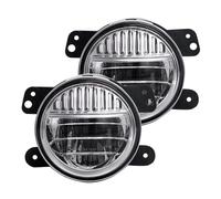 Kwedfgo Lot De 2 Feux Antibrouillard LED 4 Pouces Design Unique Pour Jeep Pour Wrangler JK JKU 2007-2018 TJ CJ LJ Feux De Conduite Avant Phare De Travail(Chrome)