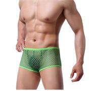 Kwelt Homme sous-vêtements Lingerie Homme Boxer Résille Transparente Slip Respirante Caleçon Briefs,XL,Vert