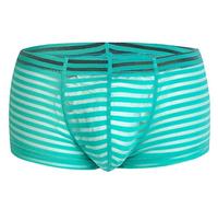 Kwelt Homme sous-vêtements Niedrige Taille Transparente Streifen Mesh U Convex Pouch Boxers Shorts Streifen Mesh Lingerie Brief Boxer