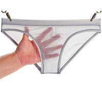 Kwelt Hommes Slips Sexy 鲯tique Slips Shorts Slips Taille Basse Maille Voir ࠔravers Les Slips Respirants Slips Cale篮s,XL,Grey-Grey