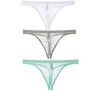 Kwelt Hommes String érotique Tanga String Bikini Tongs String Sexy Shorts Slip String White+grey+lightblue M