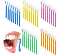 Kwex-40 Pièces Brossettes Interdentaire Brosse De Nettoyage Interdentaire Push-Pull Brosse De Nettoyage Interdentaire 5 Tailles Brossette Dentaire Angle Pour Inter Dentaire Hygiène Interdentaire 5 Co