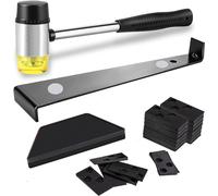 KWEX-43 Pièces Plancher Laminé Kit, 26CM Maillet en Caoutchouc Double Face avec Bloc de Frappe Robuste, Barre de Traction en Acier Robuste, 40pcs Sol Espaceurs -pour Parquet Stratifié L'installation