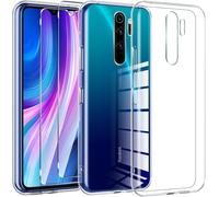KWEX-Crystal Clear Coque pour Xiaomi Redmi Note 8 Pro avec 2 Pièces de Verre de Protection,Coque de Protection en Silicone TPU Transparent Ultra Fin et Souple,Anti-Jaunissement,Anti-Rayures