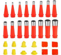 KWEX-Embout Cartouche Silicone, Canule Silicone, Buse Applicateur Joint, Buses de Calfeutrage, Buse de Remplacement, Embouts d'Étanchéité en Acier Inoxydable (16 Buses + 8 Bases + 4 Grattoirs)