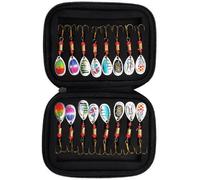 Kwex-Leurres De Pêche Kit Spinnerbaits, 16 Pcs Cuillères De Pêche Leurres, Leurre Pêche Carnassier, Kit De Pêche Pour Brochet, Sandre, Perche Et Truite Avec Sac De Transport