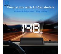 KWHUD HUD Affichage Tête Haute (HUD) pour Voiture, GPS Numérique, Compteur de Vitesse Universel, Projecteur de Vitesses sur Pare-Brise, Plug & Play, Appareils Électroniques Auto