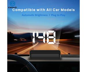 KWHUD HUD Affichage Tête Haute (HUD) pour Voiture, GPS Numérique, Compteur de Vitesse Universel, Projecteur de Vitesses sur Pare-Brise, Plug & Play, Appareils Électroniques Auto