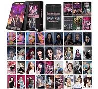 KWIBYBGS 55Pcs Black&Pink Photo Cards Kpop Bp Cards,Bp Cards Black-Pink Greeting Cards Jisoo,Jennie,Rosé,Lisa Cards With Postcards Box/How You Like That
