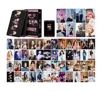 KWIBYBGS 55Pcs Black&Pink Photo Cards Kpop Bp Cards,Bp Cards Black-Pink Greeting Cards Jisoo,Jennie,Rosé,Lisa Cards With Postcards Box/The Game