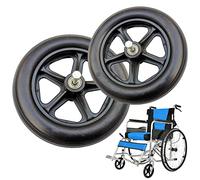 KWIBYBGS Pièces de Rechanpour Roues Avant de Fauteuil Roulant, 1 Paire de Roulettes Avant, Roues de Marche Avec Vis, Roulement de 8Mm/Black/6Inch/150Mm
