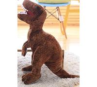 KWIBYBGS Poupée Dinosaure en Peluche,Annosaure T-Rex Triceratops, Bouche Ouverte, Impressréaliste, Cadeau Dino Debout, 40-110Cm/T-Rexbrown/50Cm