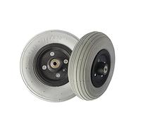 KWIBYBGS Roues Pour Fauteuils Roulants Électriques, Roue Avant Gonflable de 8 Pouces, Roues de Remplacement de Roue Avant de Fauteuil Roulant Gris, 2 Pièces