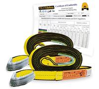 KwikSafety Charlotte, NC - Mighty Sumo Lot de 2 sangles de levage ASME OSHA / 2 903 kg vertical tour de cou 2313,3 kg, panier de 5806 kg, équipement de levage de remorquage