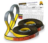 KwikSafety Charlotte, NC) Mighty Sumo Lot de 2 sangles de levage en toile synthétique de 2,5 x 3 m | Conforme à l'ASME | 1 451,5 kg | Tour de cou vertical de 1 156,7 kg | Panier de 2 903 kg | gréement de levage en déplacement de remorquage