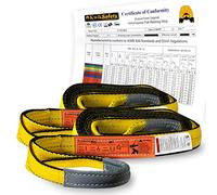 KwikSafety Charlotte, NC) Mighty Sumo Lot de 2 sangles de levage en toile synthétique de 5,1 x 2,4 m | Conforme à l'ASME | 2,903 kg | Tour de cou vertical de 2,3 kg | Panier de 5,806 kg | gréement mobile de remorquage