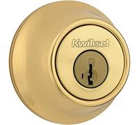 Kwikset 660 Single Cylinder Deadbolt featuring SmartKey in Polished Brass by Kwikset