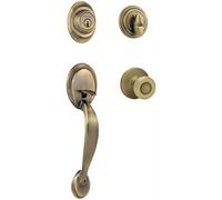 Kwikset 687DAXT 5 SMT CP 96870-087 Dakota Poignée monocylindre avec bouton Tylo et clé intelligente, laiton antique