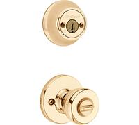Kwikset 695 Tylo Entry Knob and Double Cylinder Deadbolt Combo Pack in Antique Brass