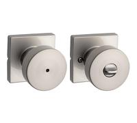 Kwikset 97300-933 Pismo Bedroom/Bathroom Door Knob, Round, Satin Nickel