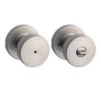 Kwikset 97300-933 Pismo Bedroom/Bathroom Door Knob, Round, Satin Nickel