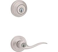 Kwikset 991TNL 15 SMT CP K4 Level 991 Tustin Levier d'entrée et pêne dormant monocylindre avec clé intelligente en nickel satiné