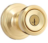 Kwikset Abbey 97402-779 Bouton d'entrée à clé en laiton poli