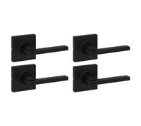 Kwikset Casey Lot de 4 leviers de baignoire carrés Noir mat