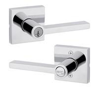 Kwikset Halifax Levier de porte d'entrée à clé avec sécurité SmartKey en chrome poli
