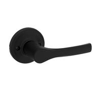 Kwikset Henley Levier de porte factice, réversible, anti-rotation, utilisation sur garde-manger, placard et portes françaises, avec protection Microban en noir mat