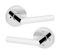 Kwikset Levier de porte pour chambre et salle de bain Milan en chrome poli